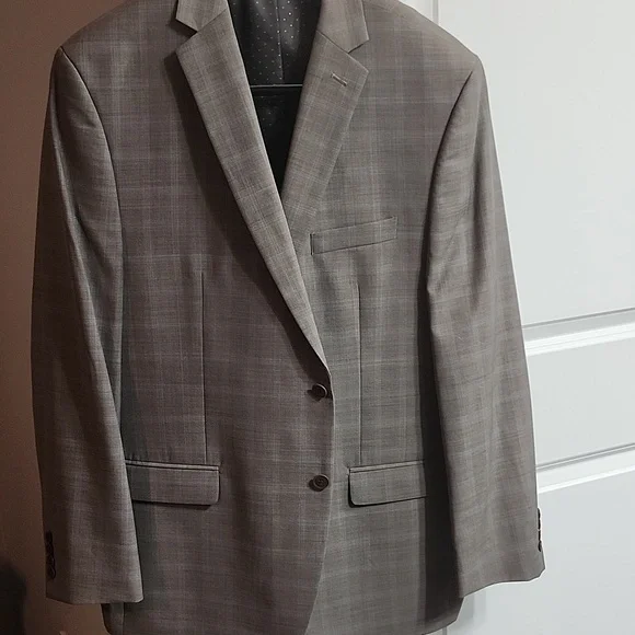 Men's Gray Blazer with faint blue stripe - Picture 2 of 3
